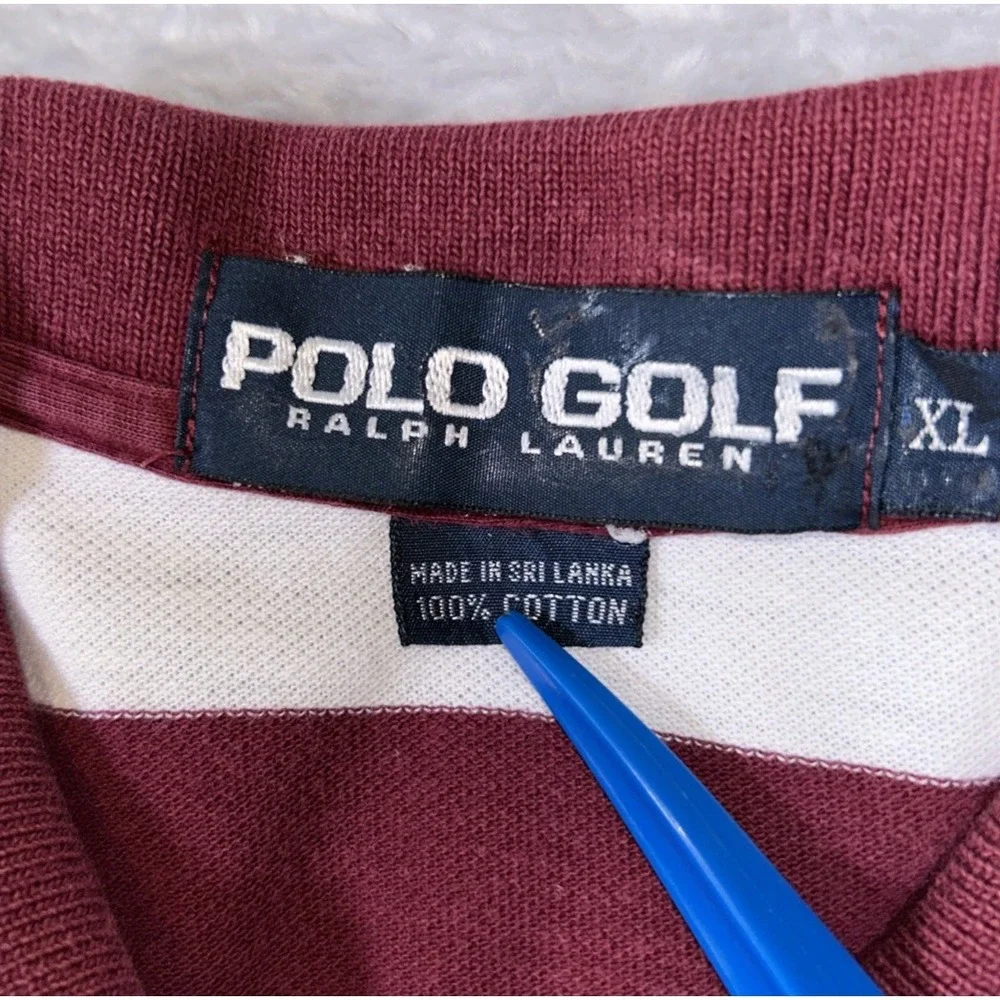 Vtg Ralph Lauren Polo Golf Shirt Short Sleeve XL Rugby Stripe Polo 90s Y2K - Picture 6 of 6